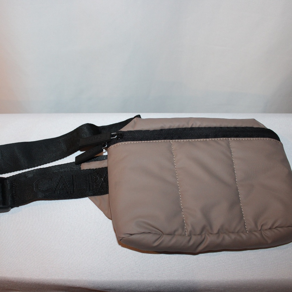 Calpak Taupe Puffer Crossbody Fanny Pack with Black Strap